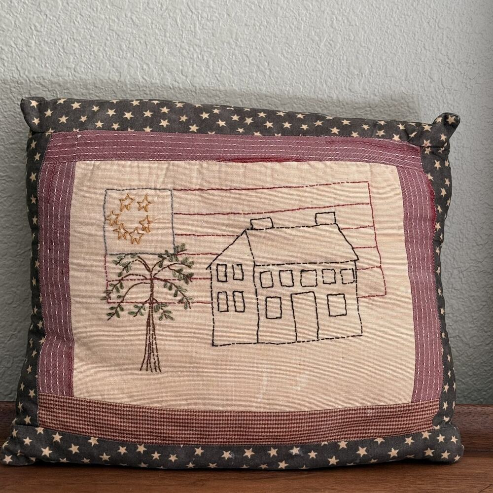 Vintage handmade quilt 11x13 Square Pillow Country Decor